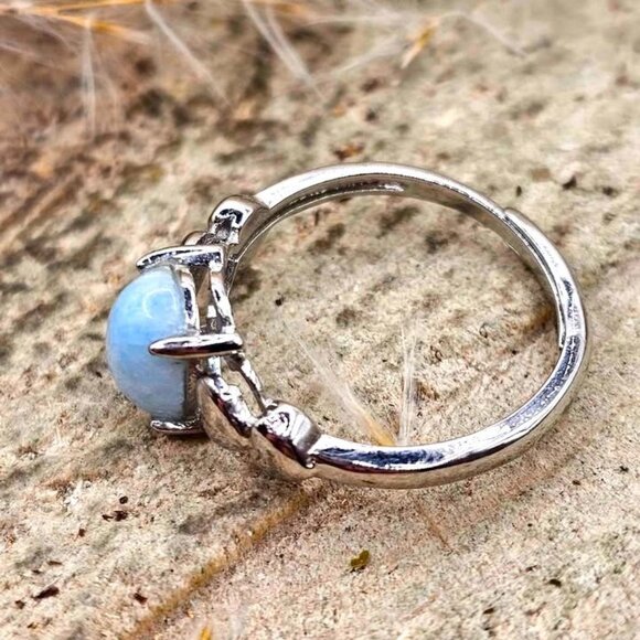 Nature Larimar Stone Adjustable Ring - Picture 2 of 10